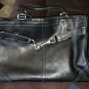 Coach black leather purse with dust bag